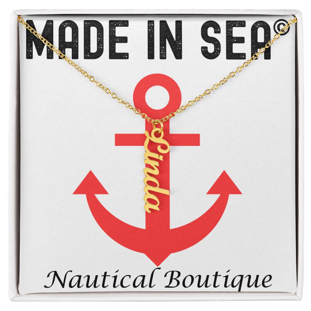 Personalized Multi Vertical Name Necklace with Custom Message Cart - Madeinsea©