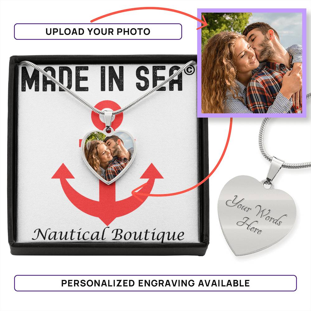Personalized Heart Pendant Necklace by MadeInSea - Madeinsea©