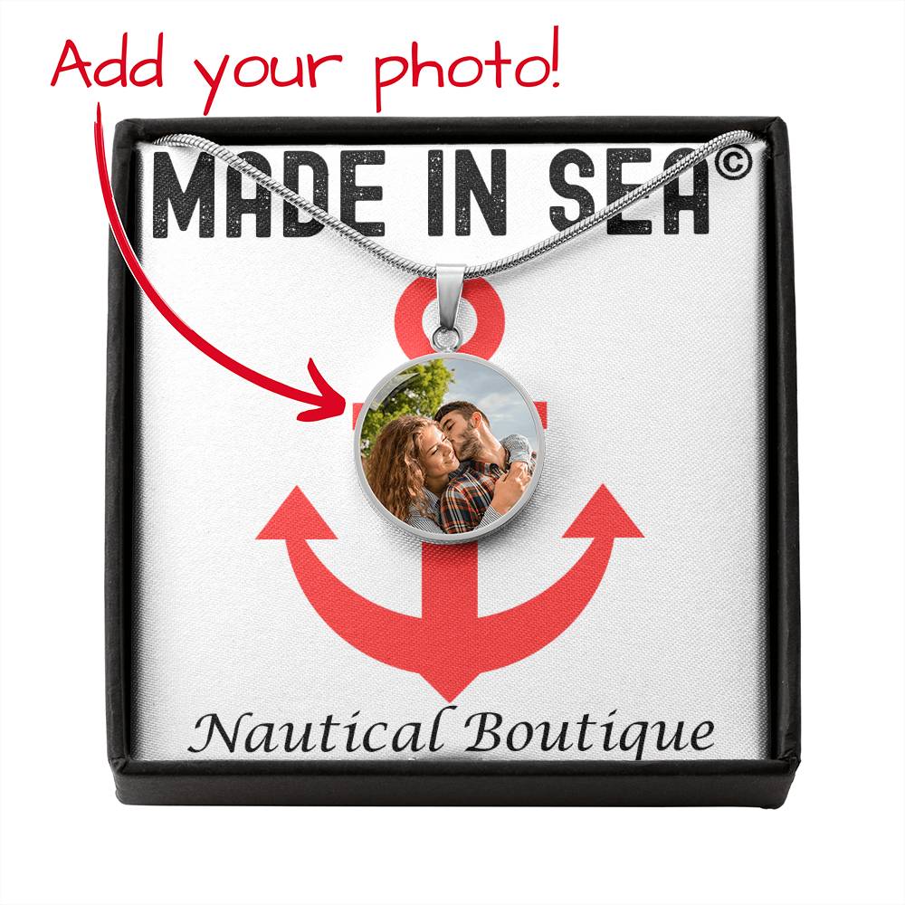 Personalized Circle Pendant Necklace with your photo / by MadeInSea - Madeinsea©