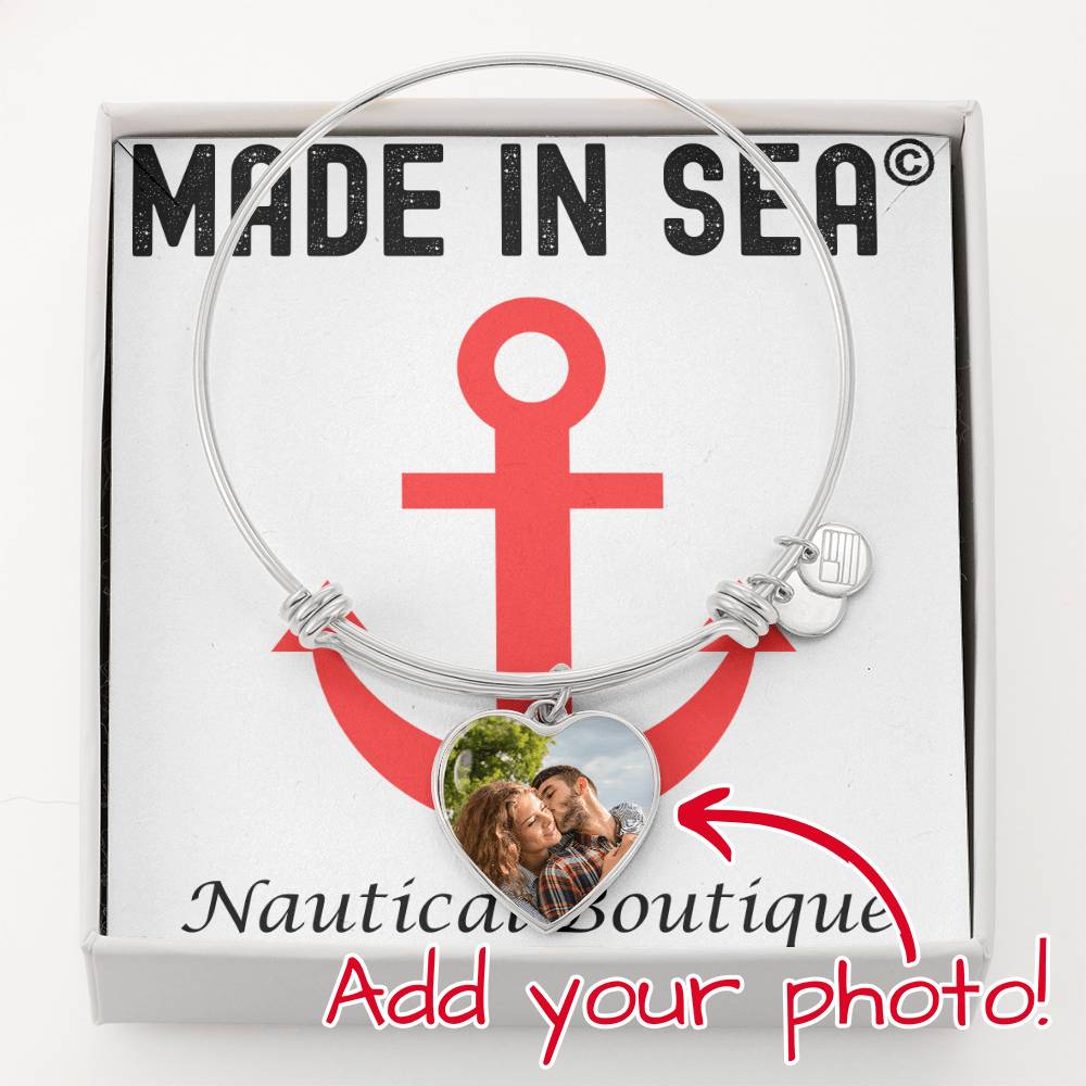 Personalized Heart Bracelet with Photo and Custom Message Card - Madeinsea©