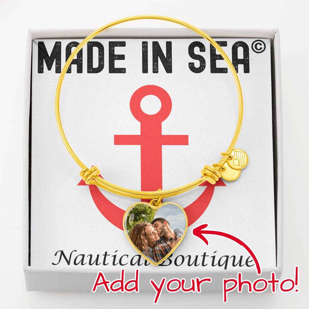Personalized Heart Bracelet with Photo and Custom Message Card - Madeinsea©