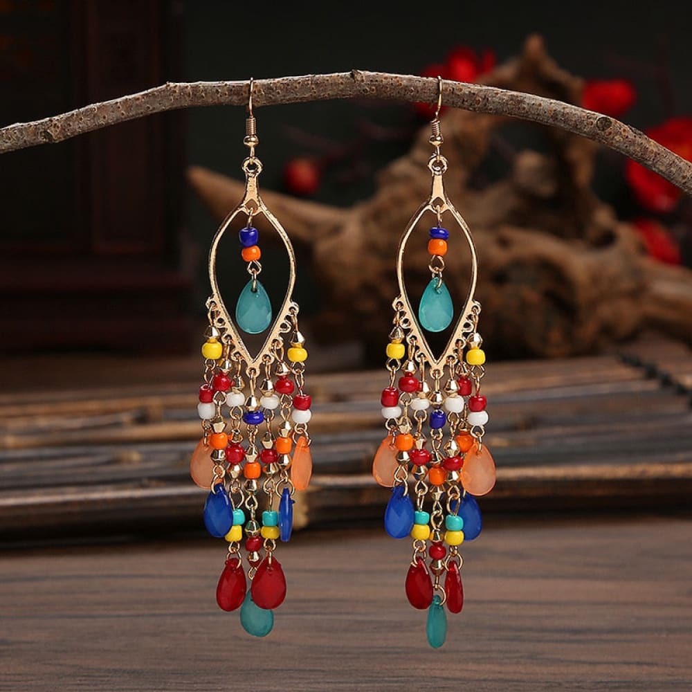 Beaded Retro Beach Earrings