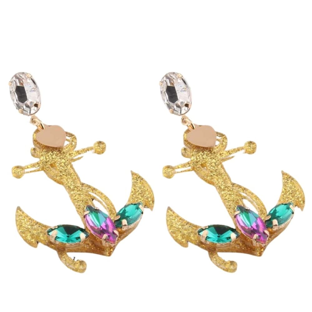 Big Drop Anchor Earrings