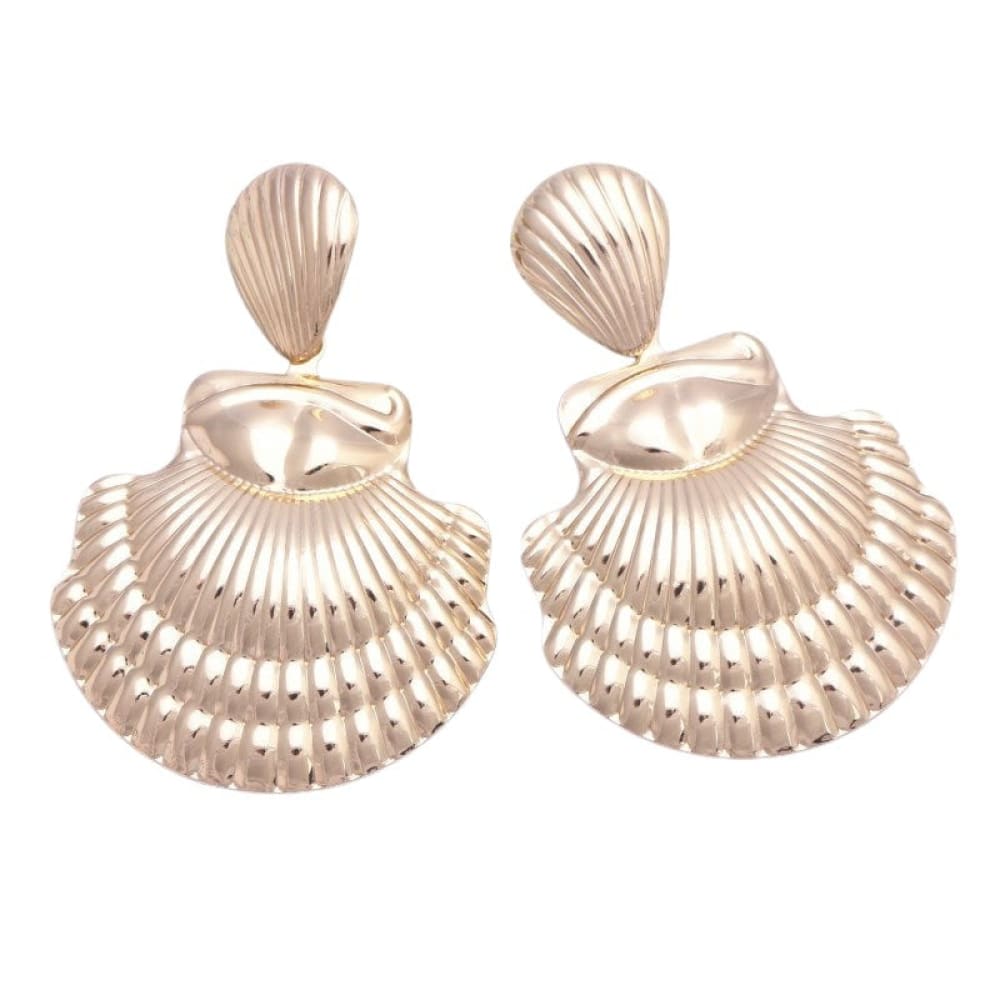 Big Metal Shell Earrings