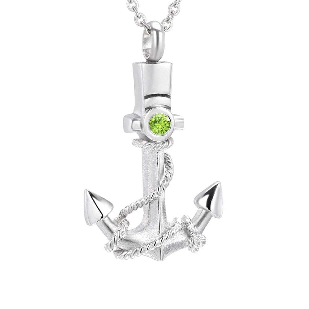 Birthstone Anchor Necklace