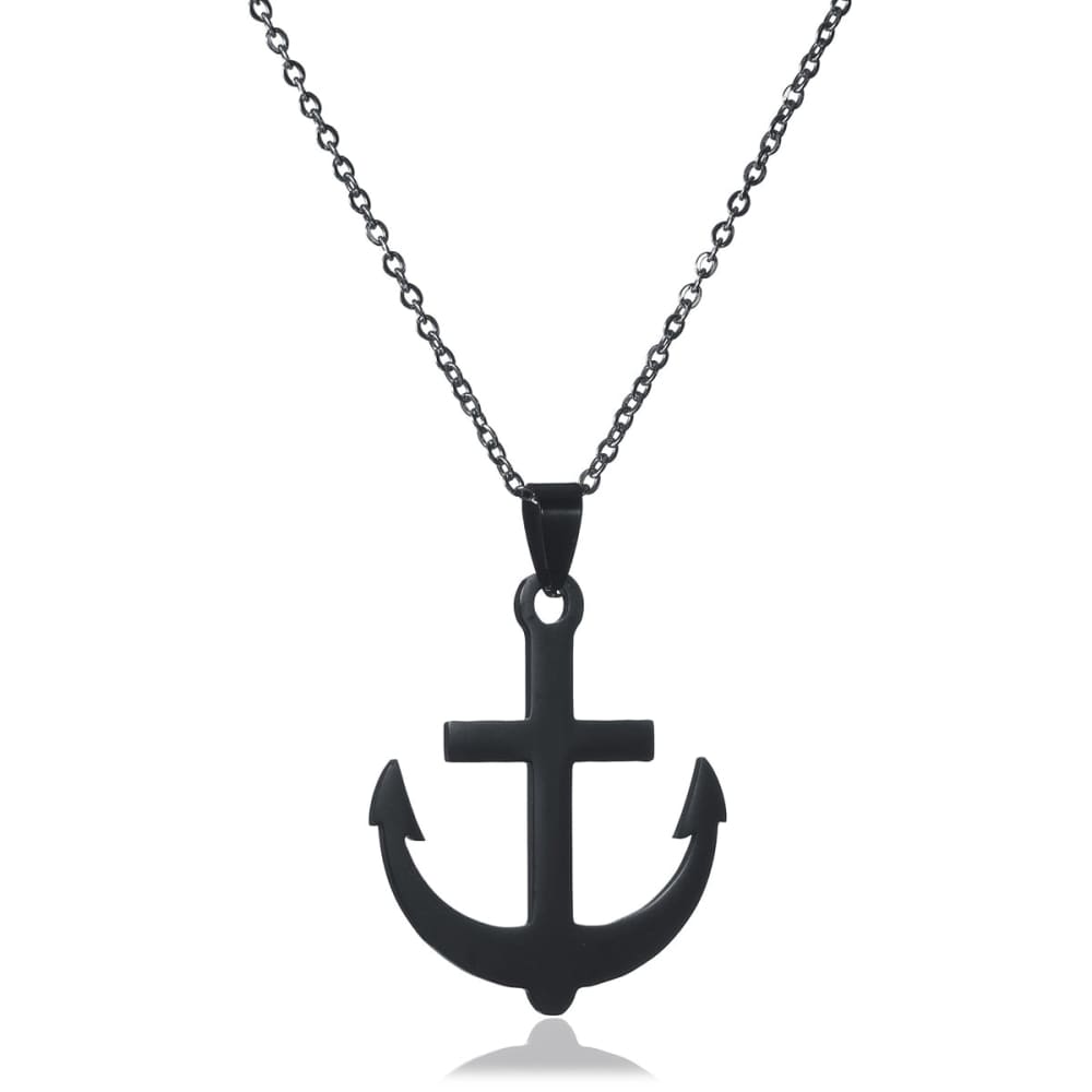 Black Anchor Necklace