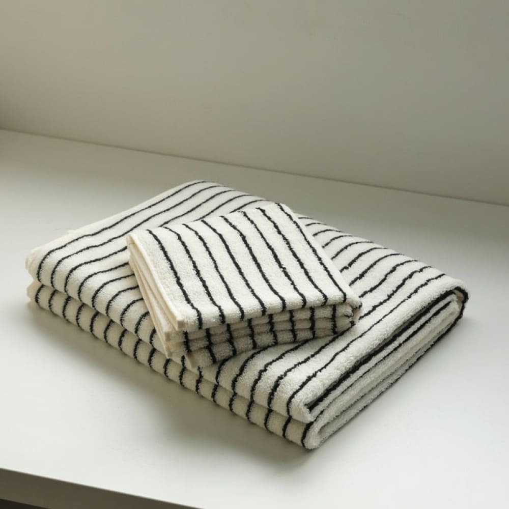 Black And White Striped Beach Towel