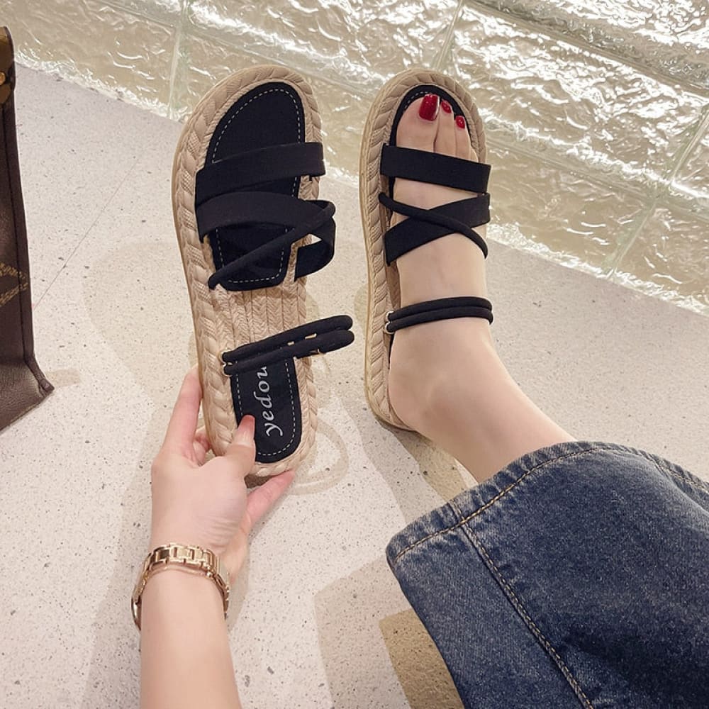 Black Beach Sandals