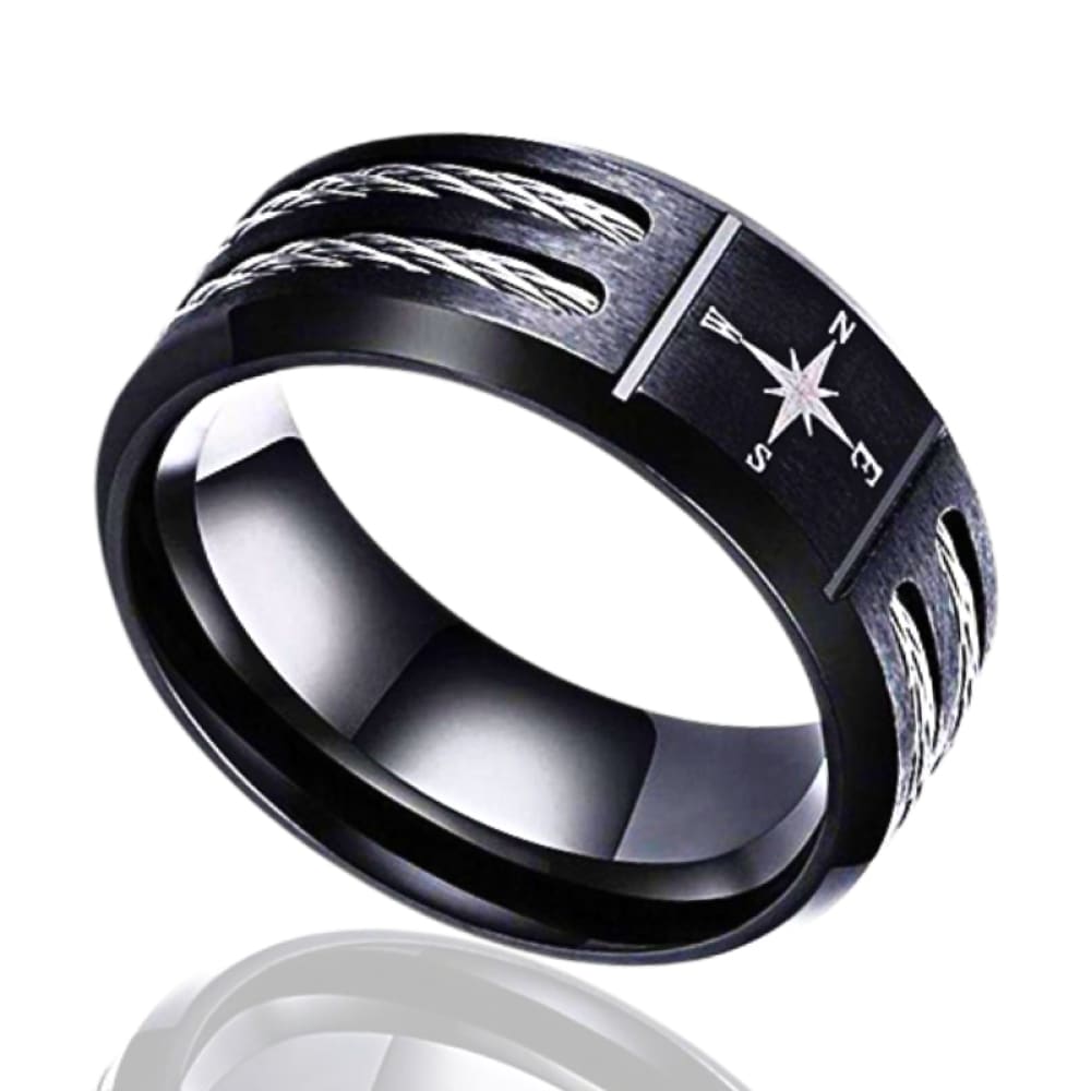 black-compass-signet-ring