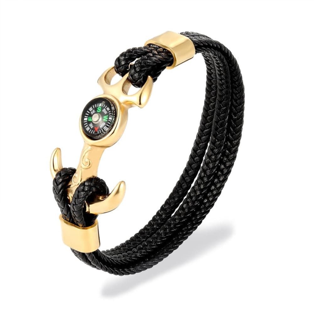 Black Paracord Compass Bracelet