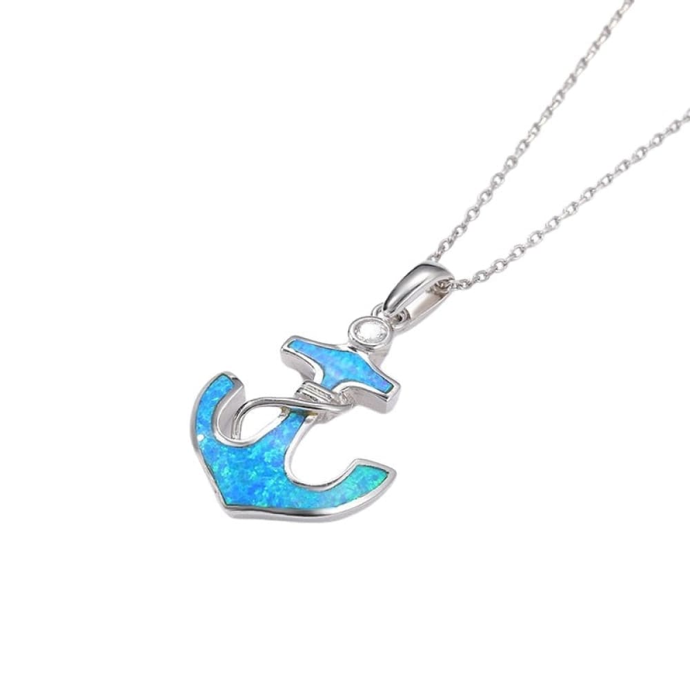 Blue Anchor Necklace
