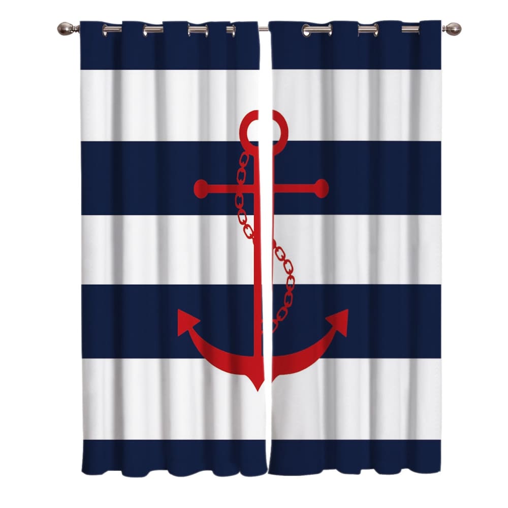 Blue and White Nautical Curtain