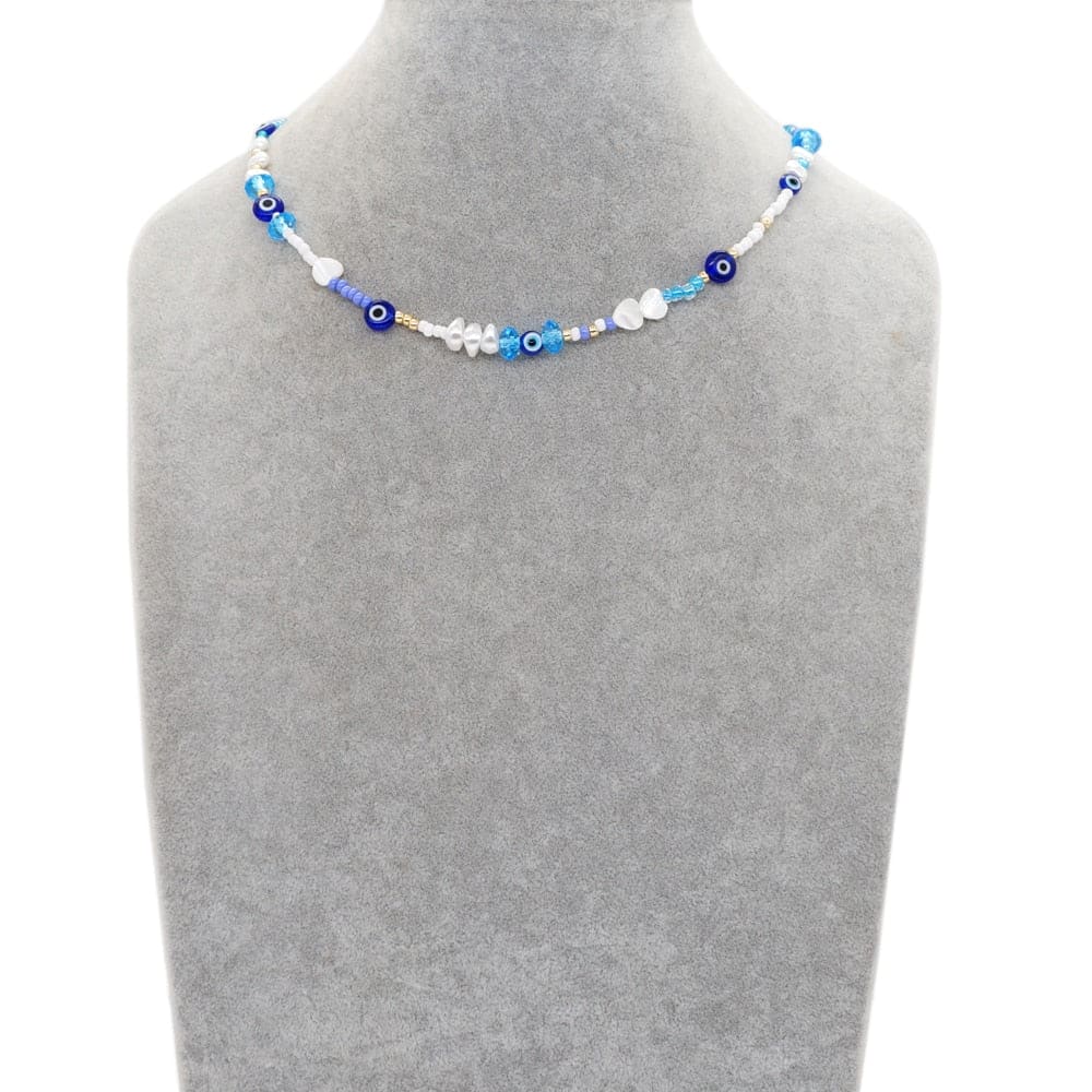 Blue Bead Beach Necklace