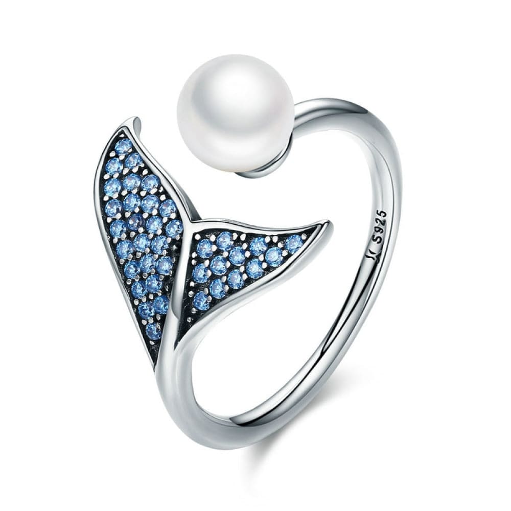 Blue Dolphin Tail Ring