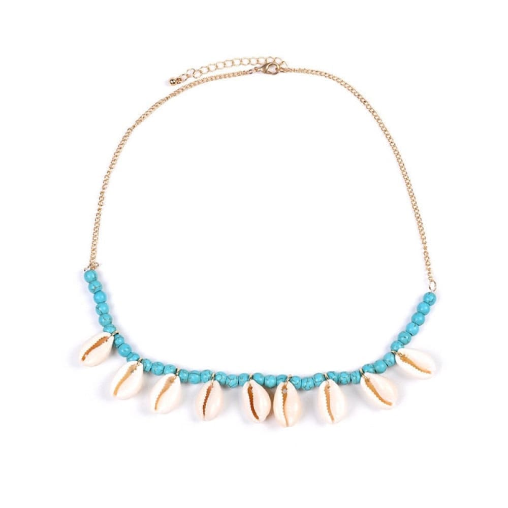 Blue Puka Shell Necklace