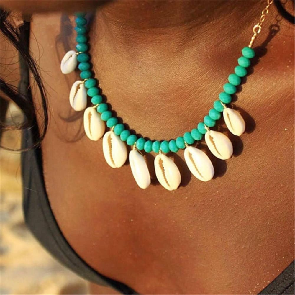 Blue Puka Shell Necklace