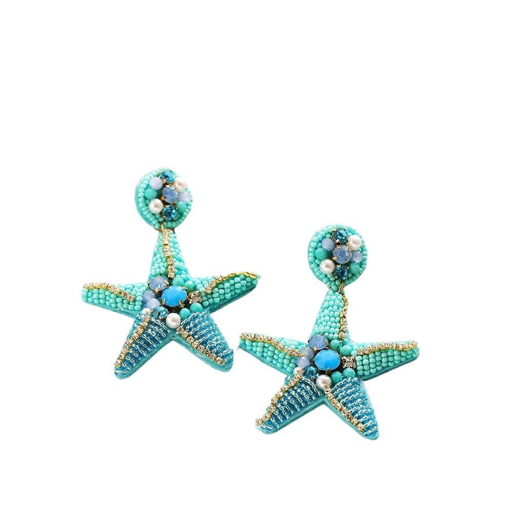 Blue Starfish Earrings