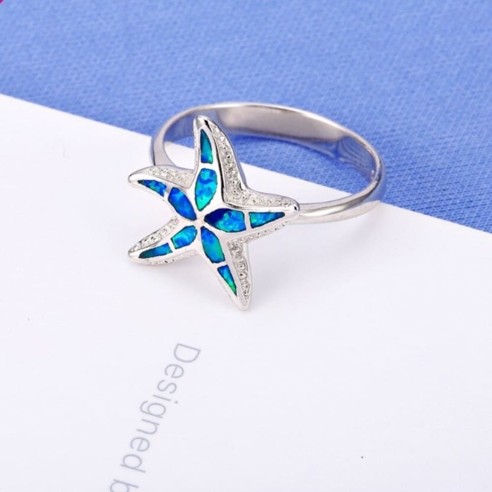 Blue Starfish Ring