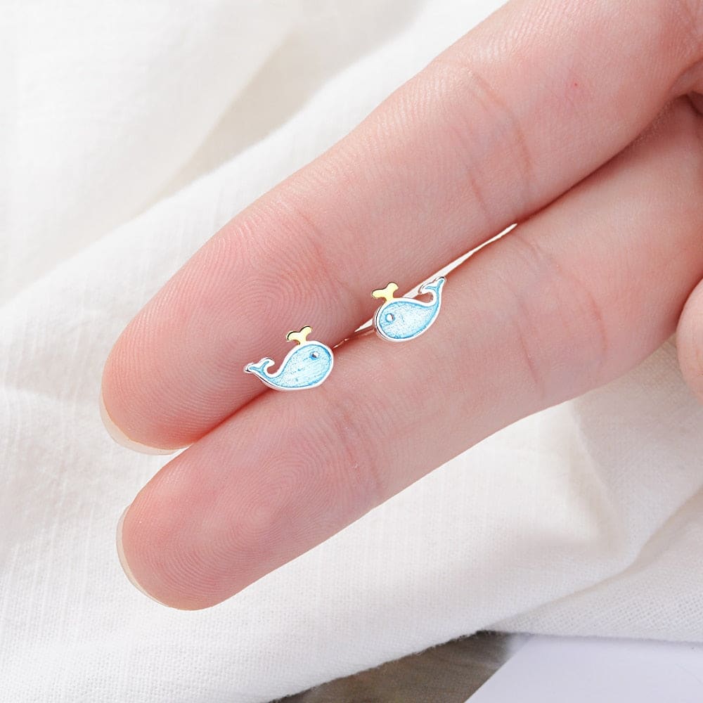 Blue Whale Earrings