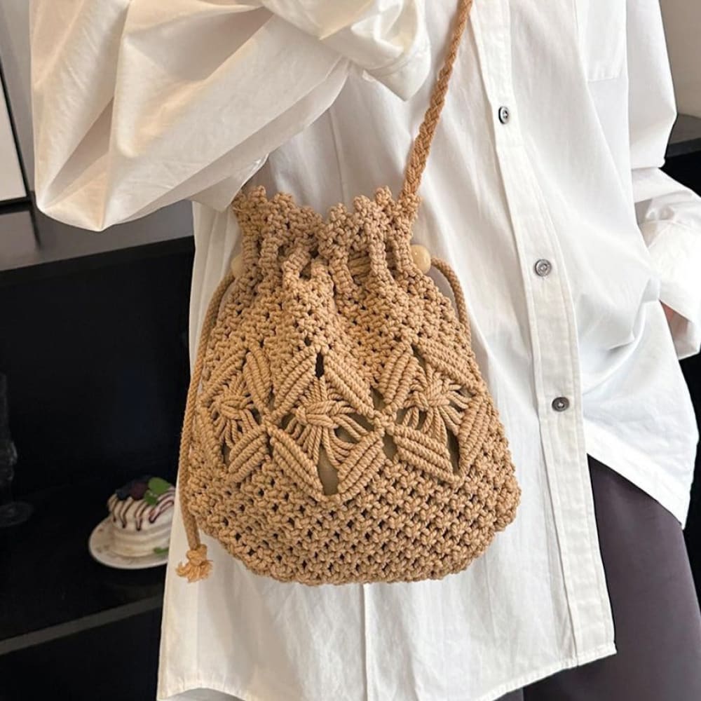 Brown Crossbody Beach Bag