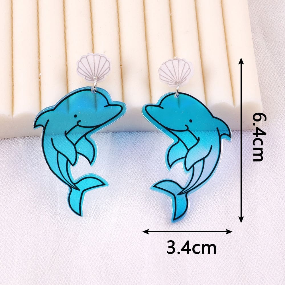 Cartoon Whale Earrings