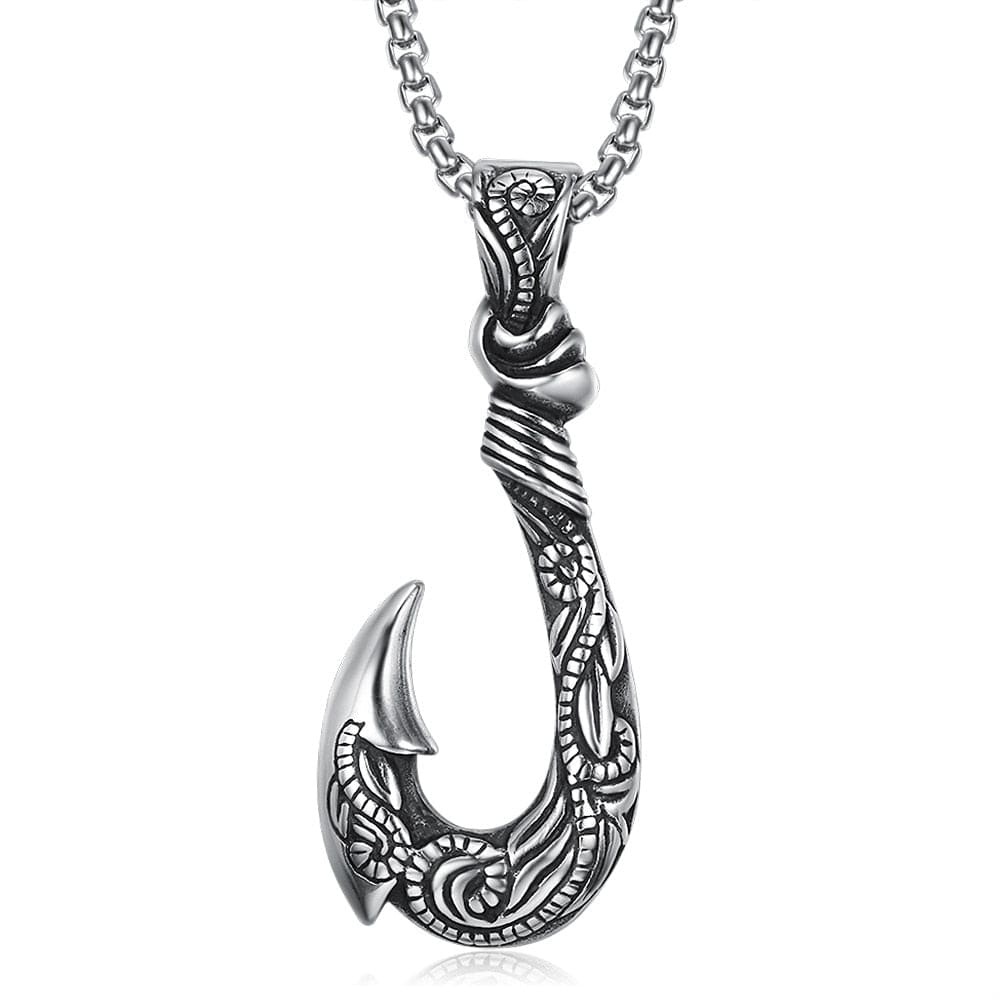 Carved Fish Hook Necklace