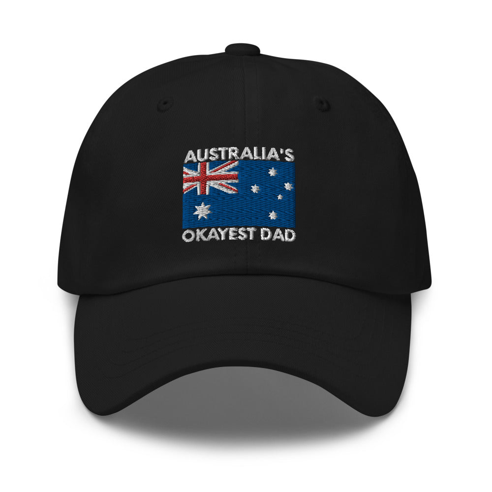 Aussie Dad hat, Australias okayest dad, Australian Fathers day hat, Australian Fathers day, Aussie dad cap, Australia flag dad hat - Madeinsea©