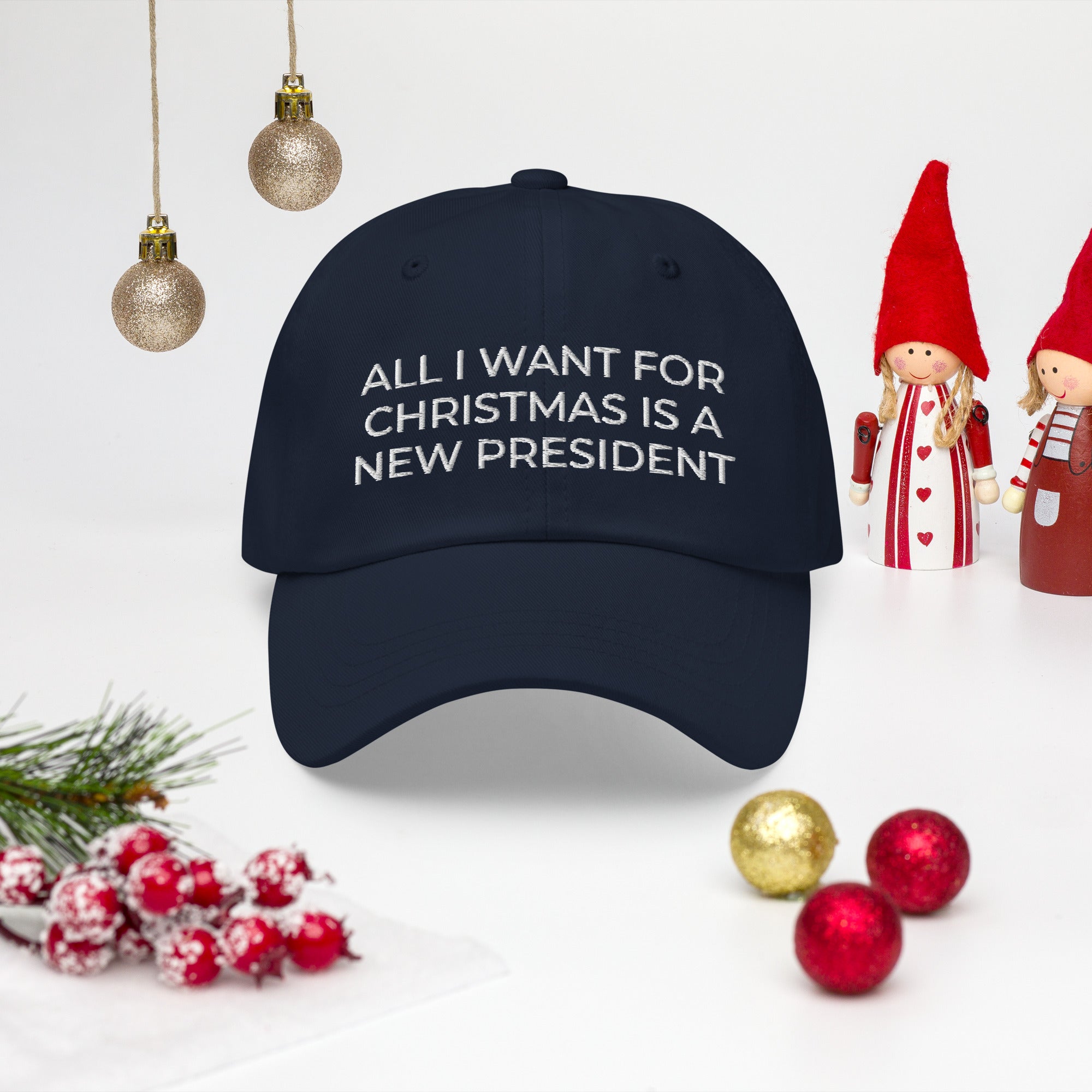 All I Want For Christmas Is A New President, FJB Christmas Hat, Anti Biden Christmas Cap, Conservative Hat, FJB Hat, Patriot Xmas Hat