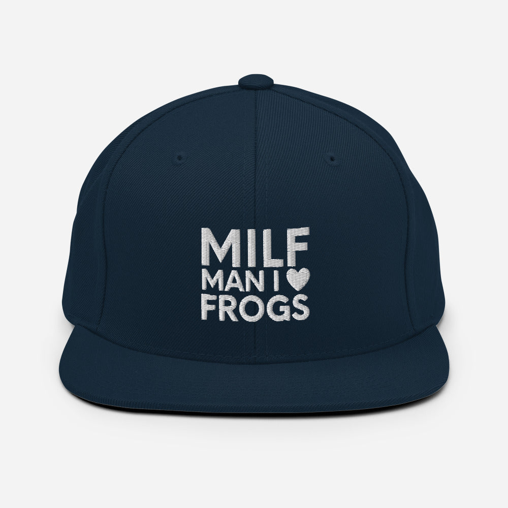 MILF Snapback Mütze, Mann I Love Frogs Mütze, Lustiger Spruch Frosch, Lustige Tiermütze, Lustige Froschmütze, I Love Frogs Mütze, MILF Mütze, Froschmütze, Lustig