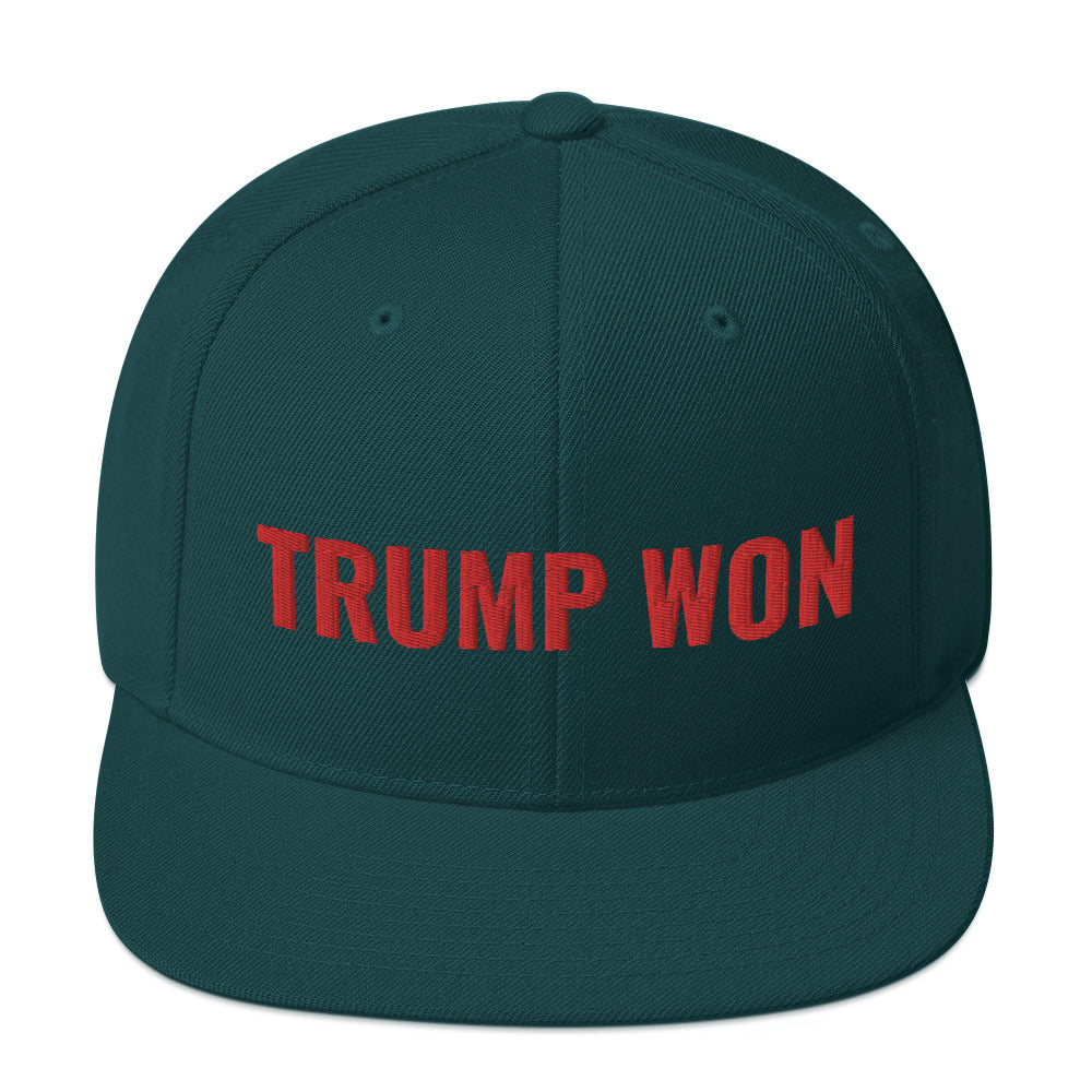 Trump Won Hat (embroidered snapback cap), MAGA hat, Donald trump voter, trump 2024, GOP republican gift, Anti Biden, trump snapback hat - Madeinsea©