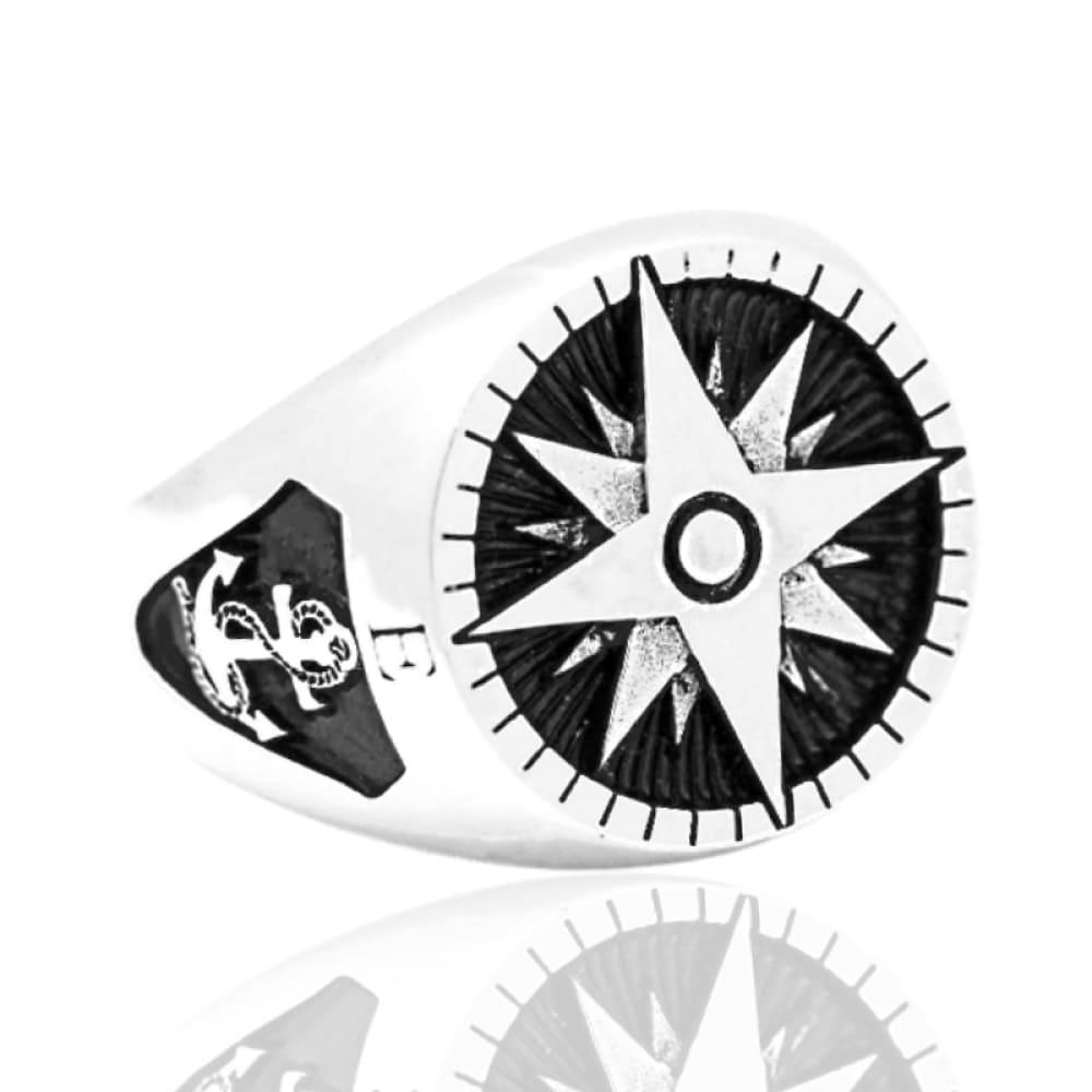 compass-925-sterling-silver-anchor-ring