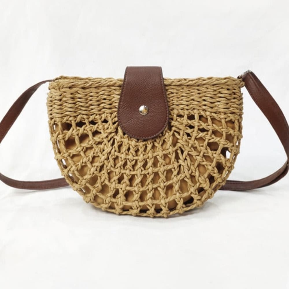 Crossbody Straw Beach Bag