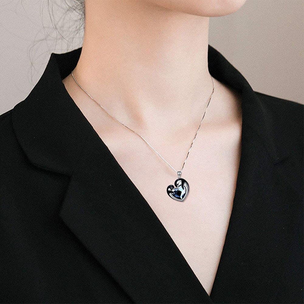Crystal Heart Penguin Necklace