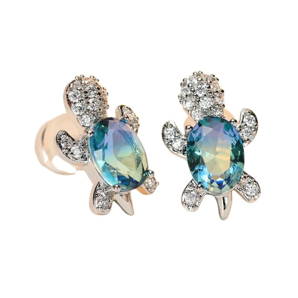 Crystal Sea Turtle Earrings