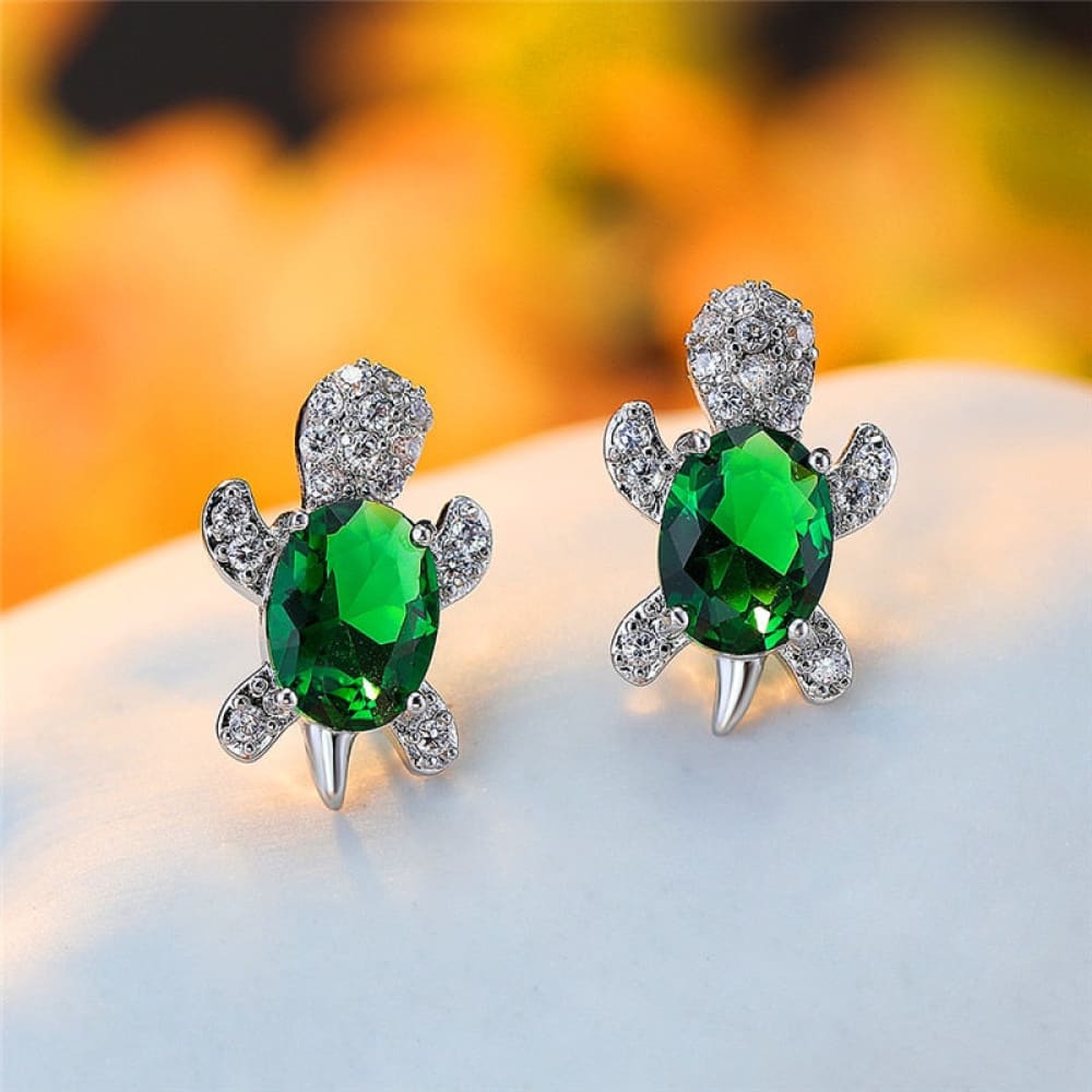 Crystal Sea Turtle Earrings