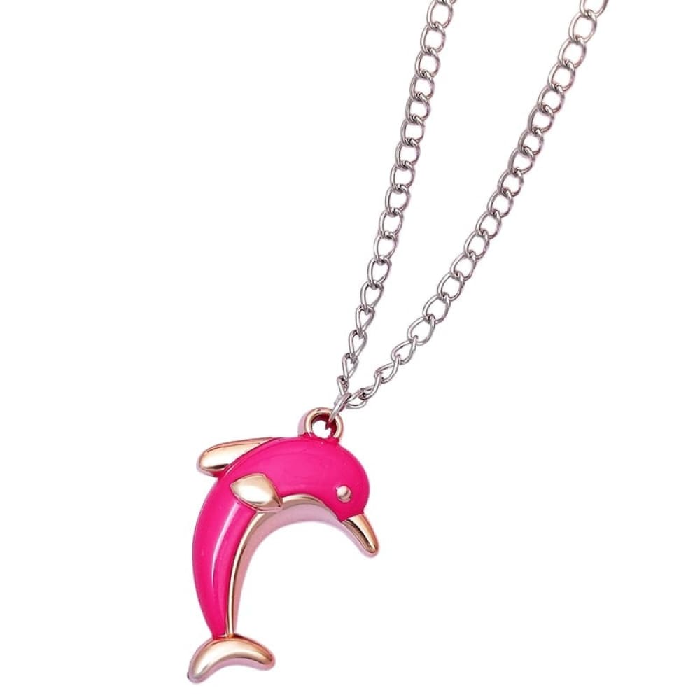 Cute Enamel Dolphin Necklace