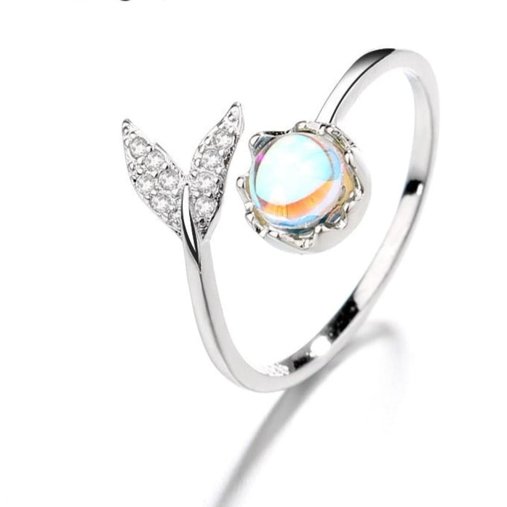 Diamond Opal Mermaid Tail Ring