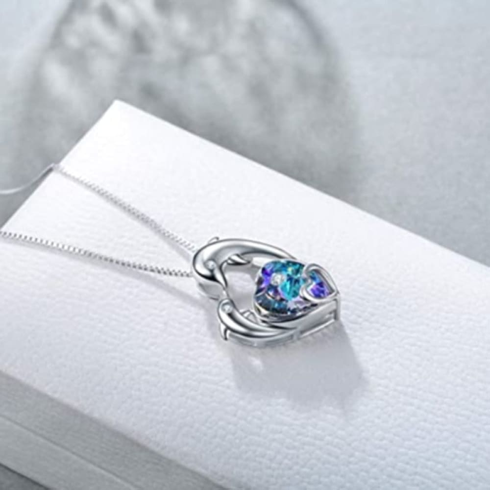 Diamond Pearl Dolphin Necklace