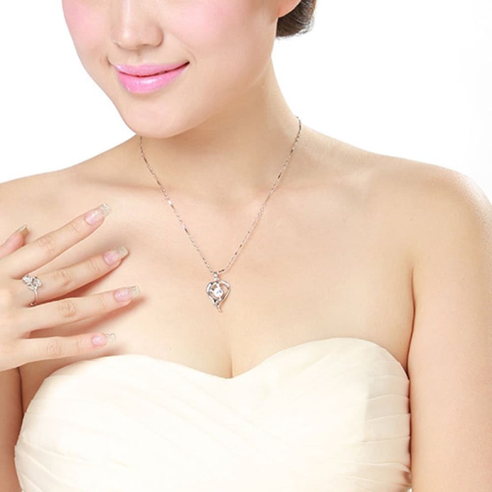 Dolphin Heart Silver Necklace