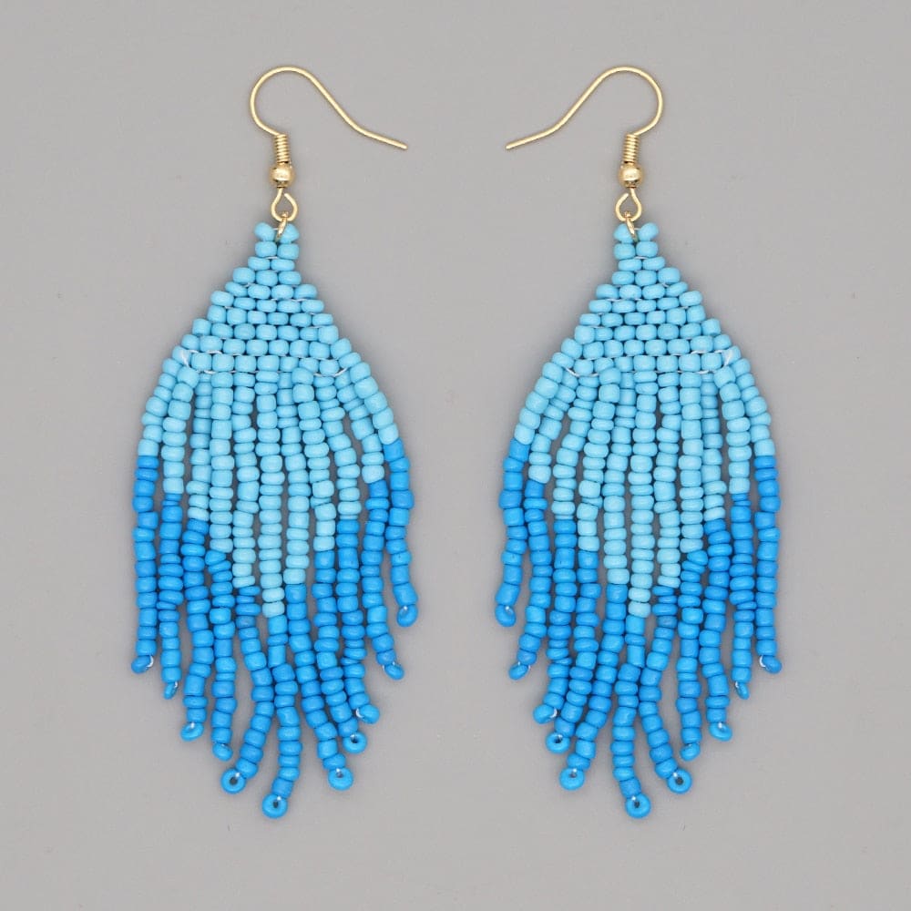 Drop Beaded Bangle Beach Earrings