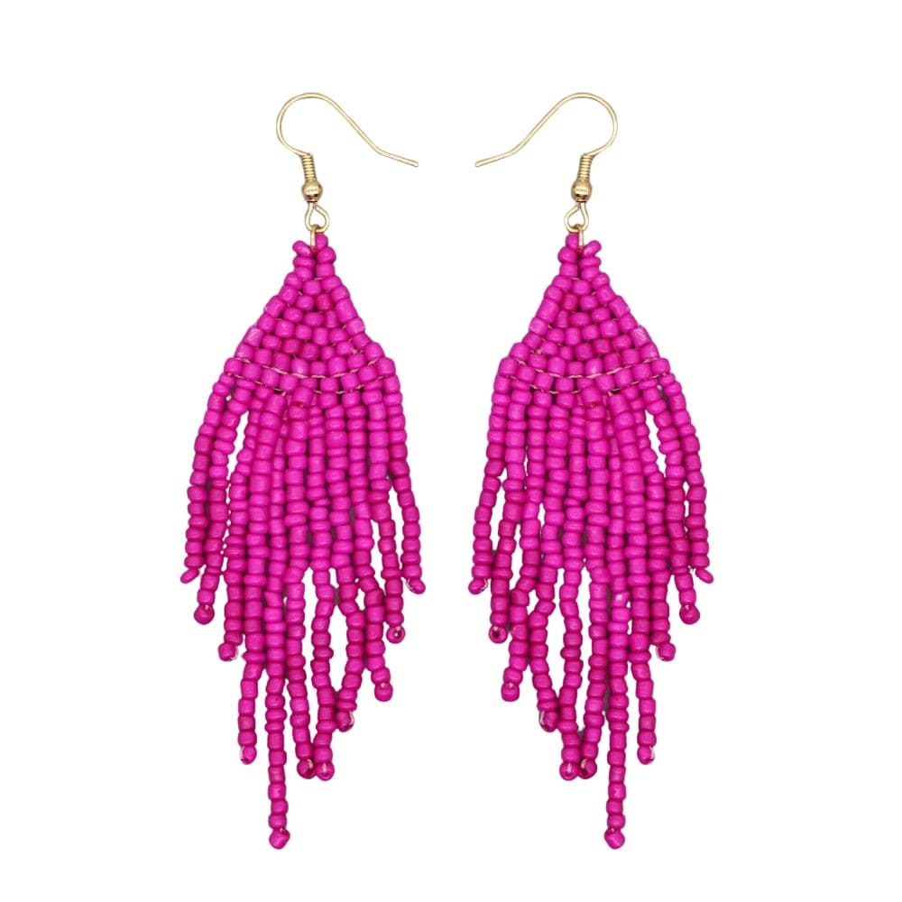 Drop Beaded Bangle Beach Earrings