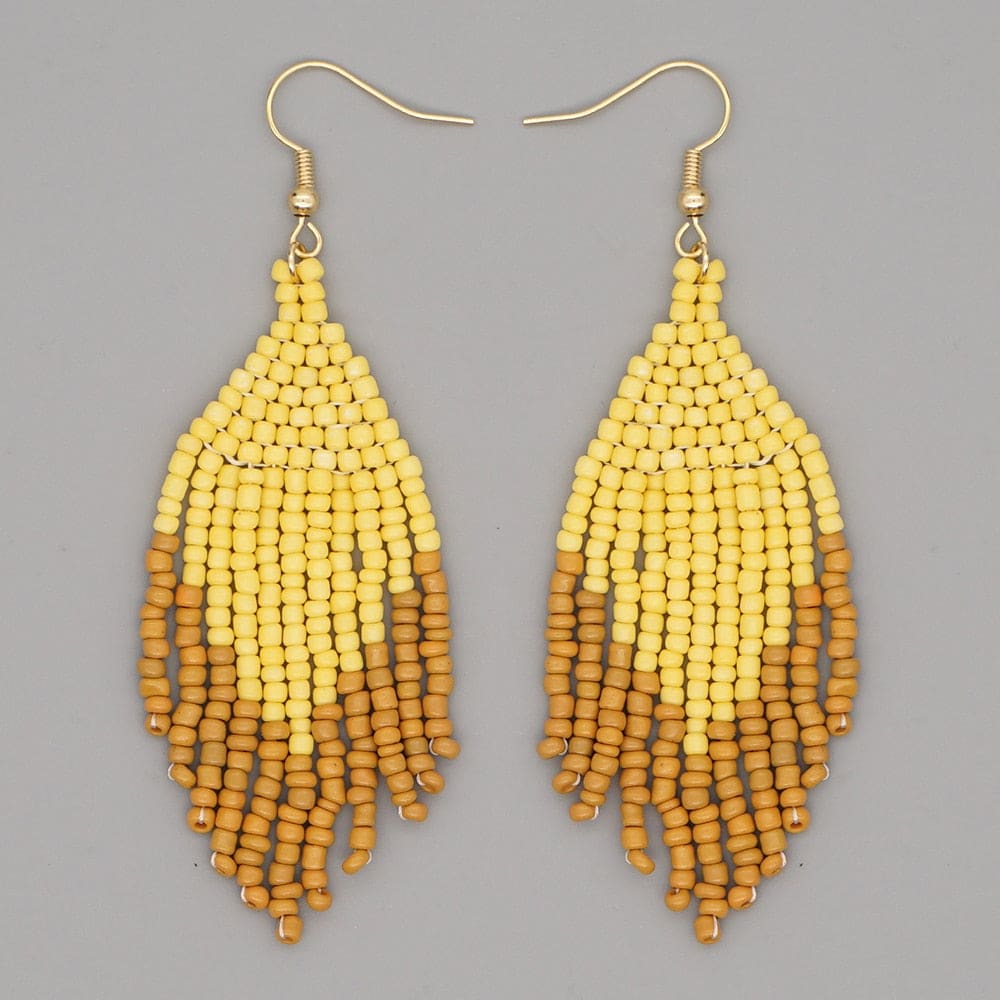 Drop Beaded Bangle Beach Earrings