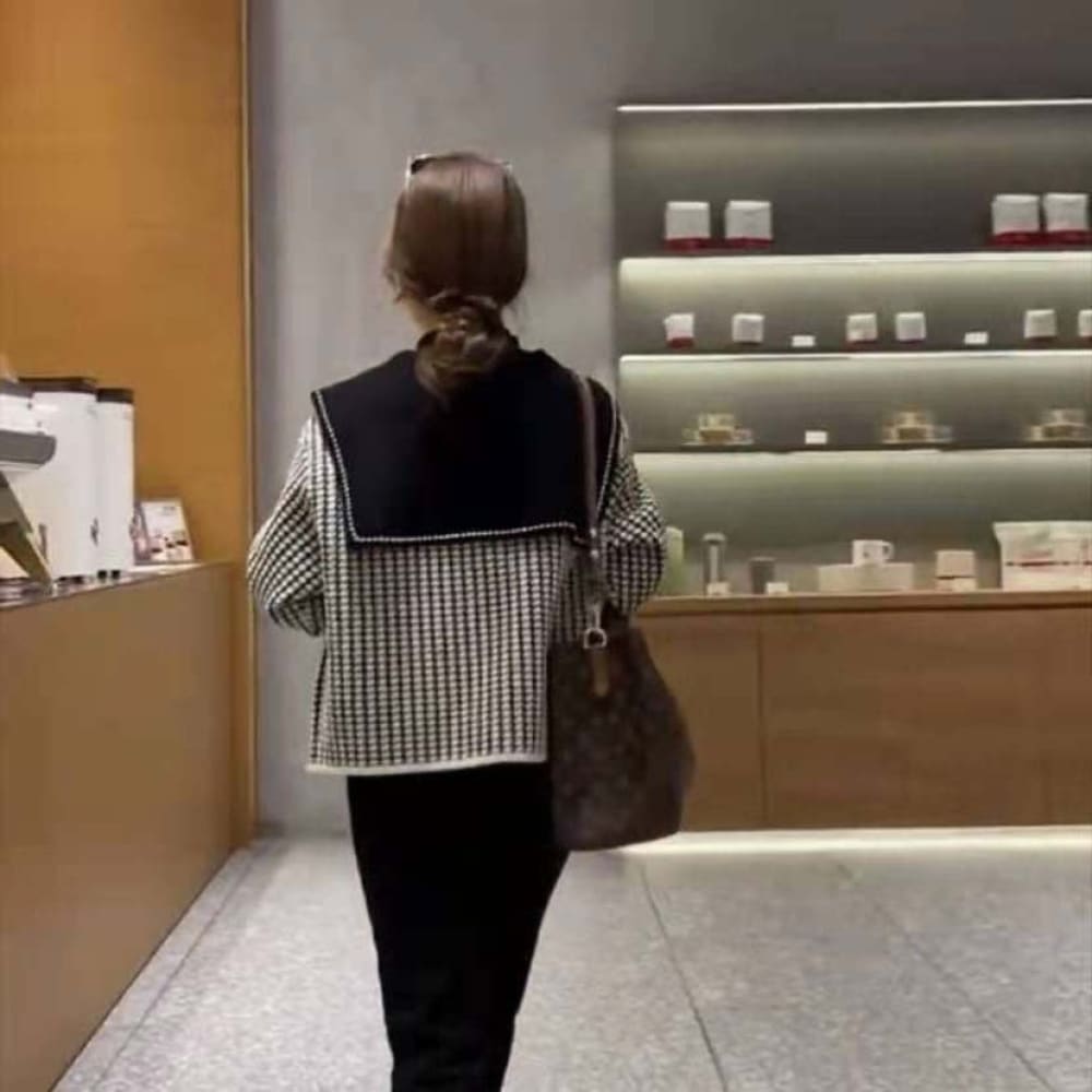 Elegant Tweed Sailor Jacket