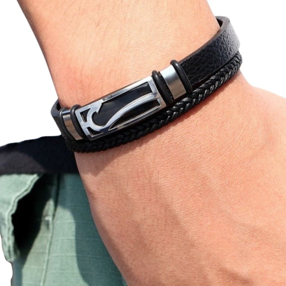 Fish Hook Leather Bracelet