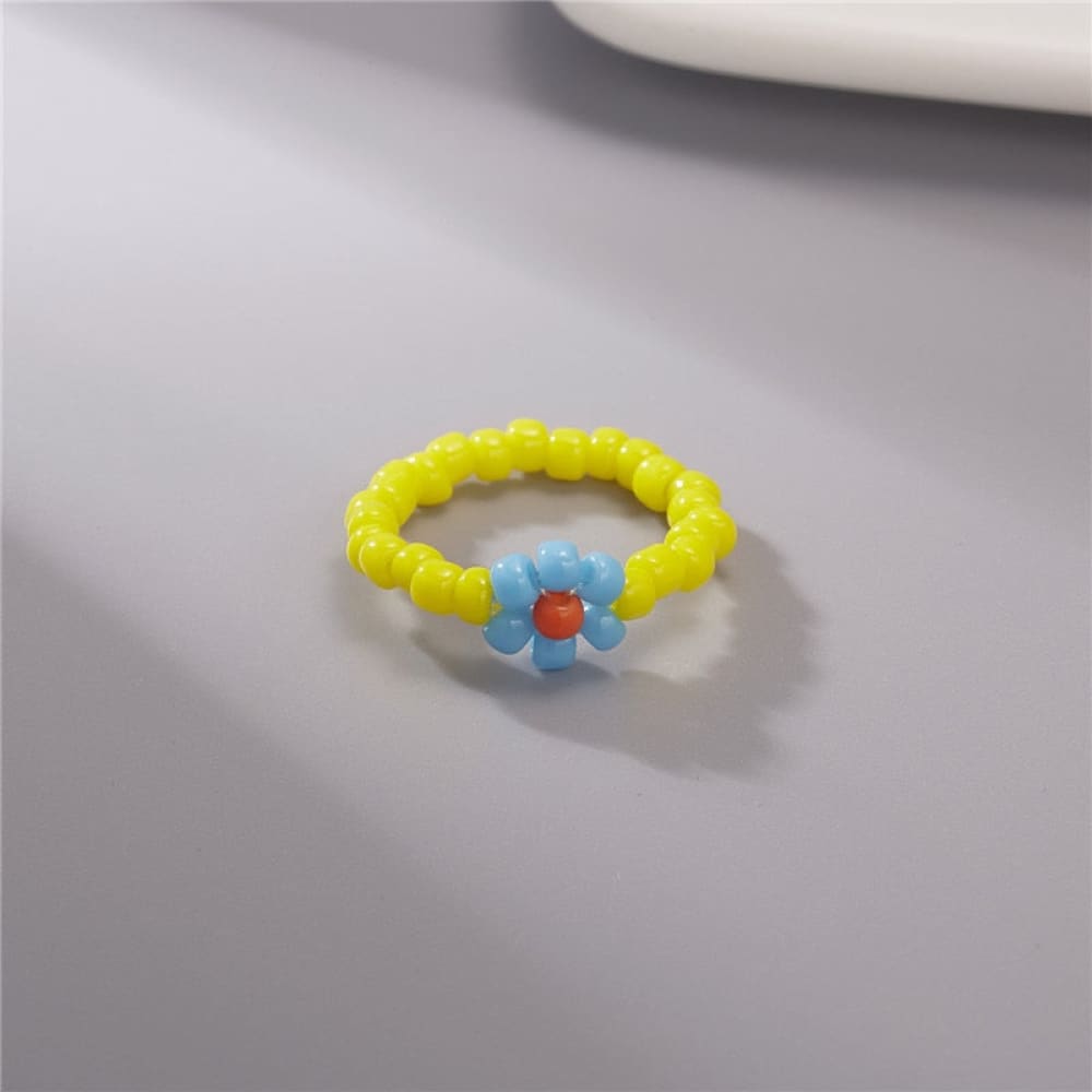 Flower Bead Beach Ring