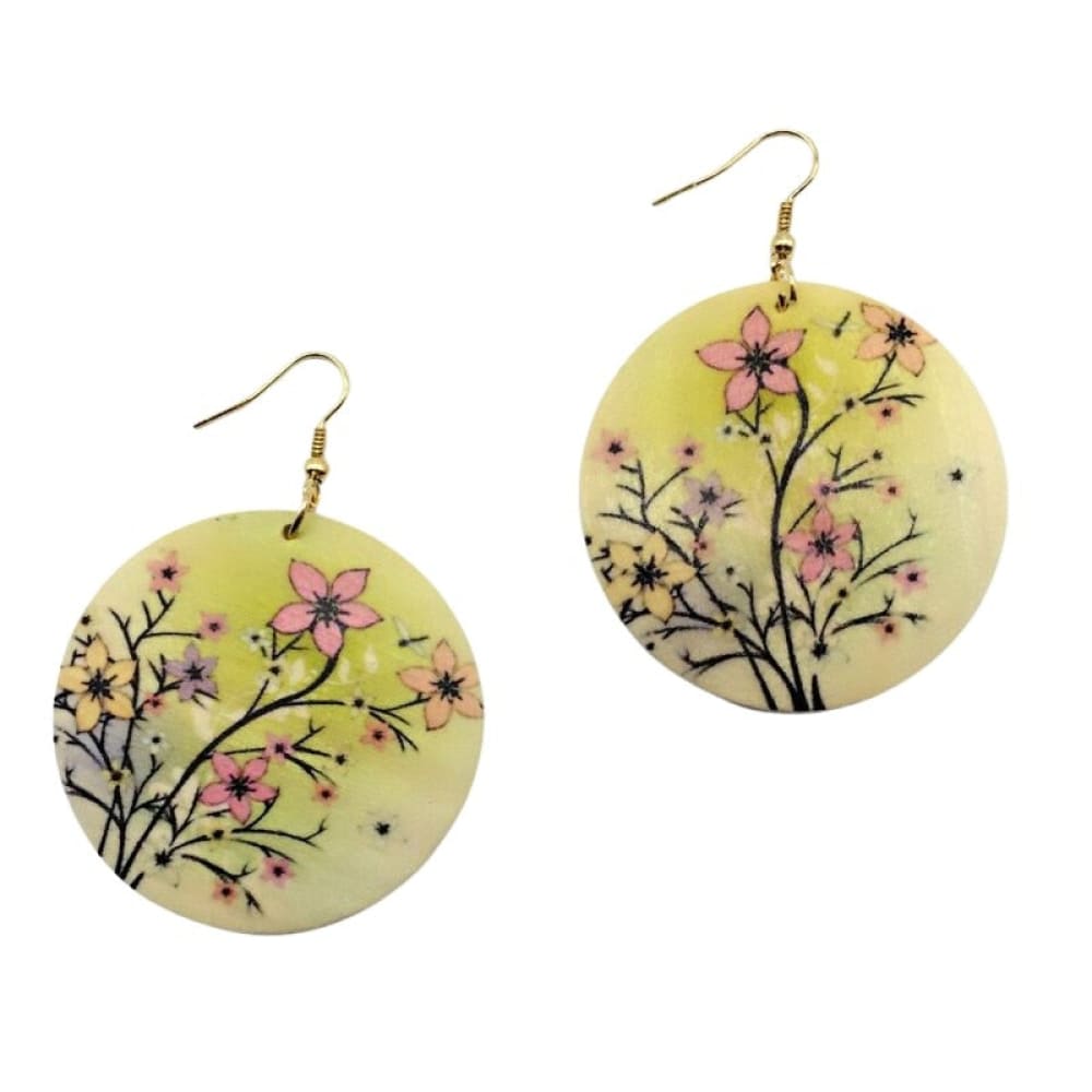 Flower Print Beach Earrings