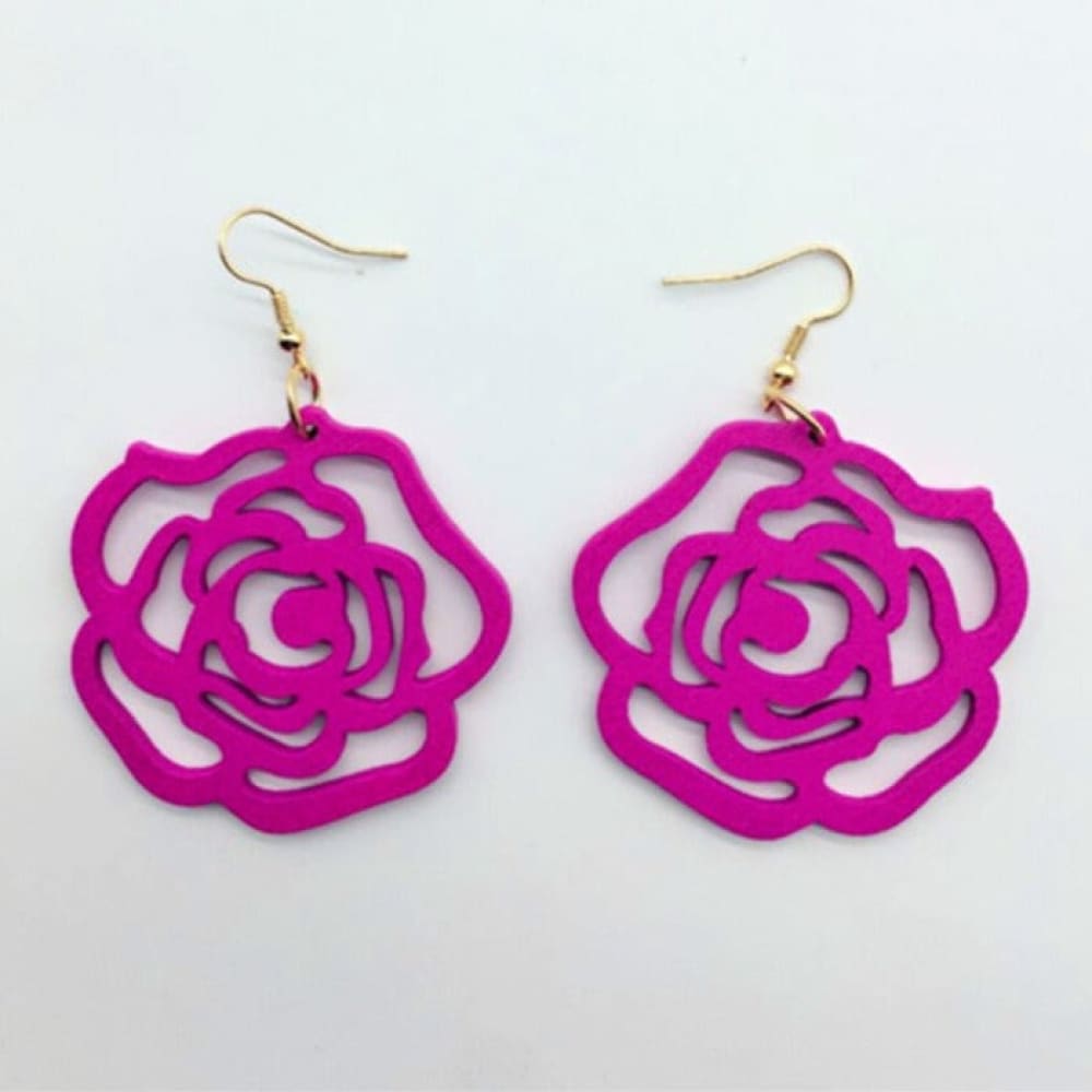 Flower Wood Beach Earrings