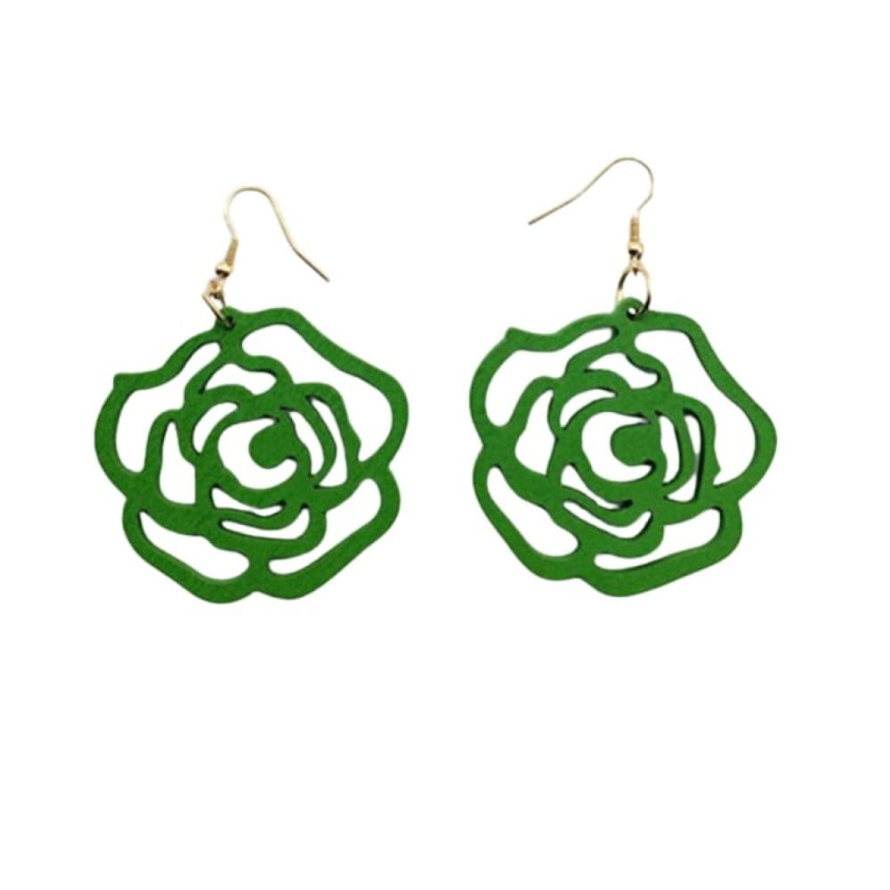 Flower Wood Beach Earrings