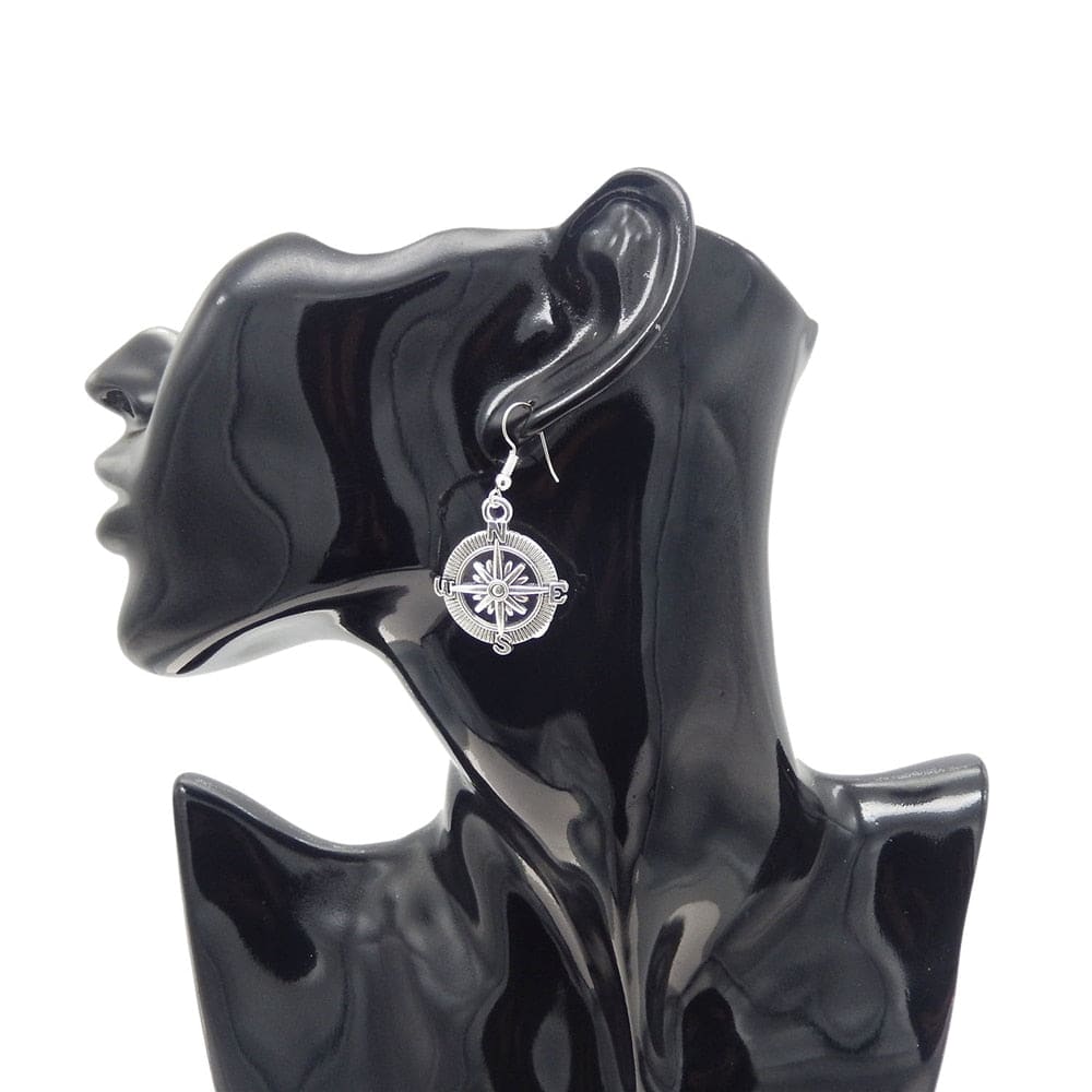 Genuine Compass Earrings