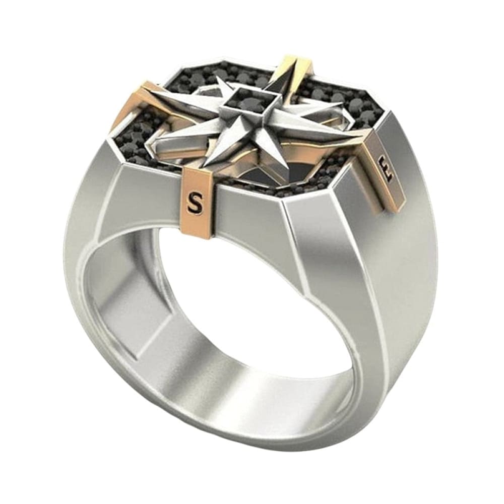 Geometric Viking Compass Ring